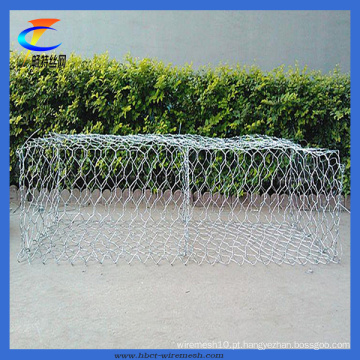 Galvanizado fio de ferro Hexagonal Wire Mesh Gabion cesta